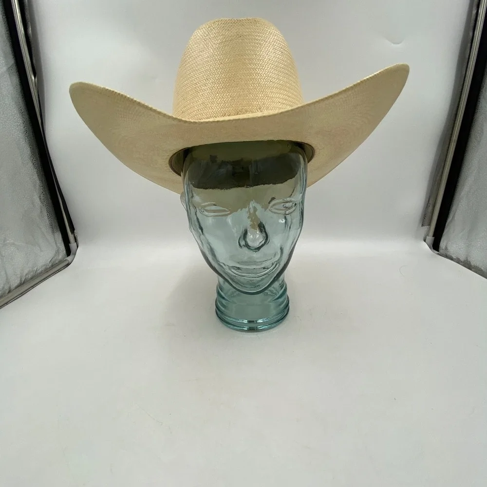 Resistol Mens 7 1/8 George Strait Collection Straw Cowboy Hat Tan Western Rodeo